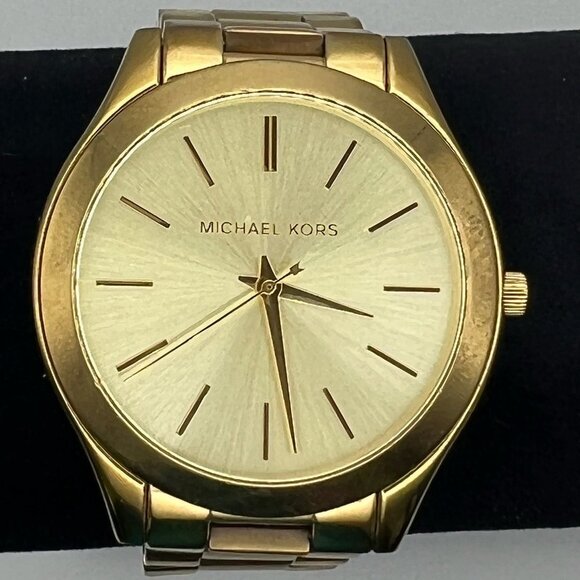 MICHAEL KORS Slim Runway Unisex Champagne extra Links watch Working - Picture 3 of 7